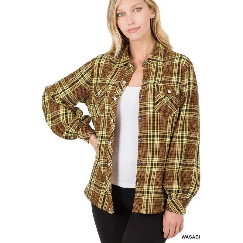 Fur Lined Plaid Shirt