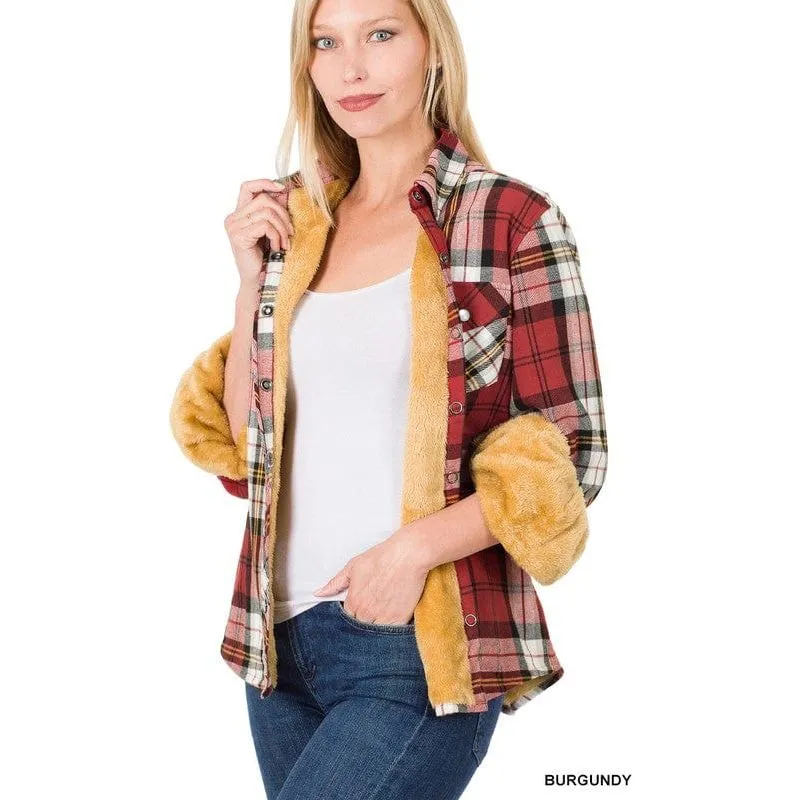 Fur Lined Plaid Shirt