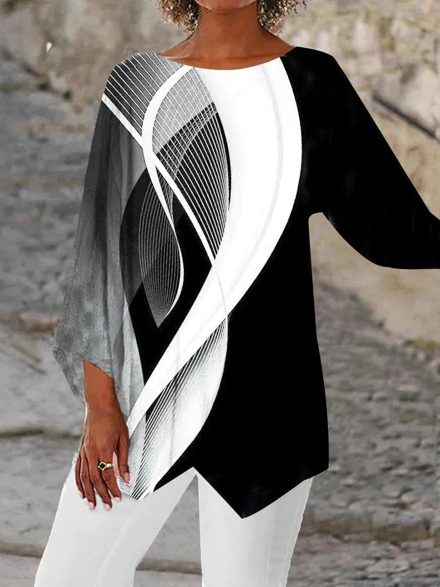 Geometric Aura™ | Women's Geometric Tunic | Lightweight Fabric, Modern Cut & Breathable Design