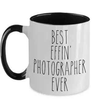 Gift For Photographer Best Effin' Photographer Ever Mug Two-Tone Coffee Cup Funny Coworker Gifts