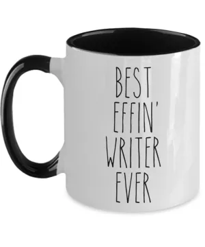 Gift For Writer Best Effin' Writer Ever Mug Two-Tone Coffee Cup Funny Coworker Gifts