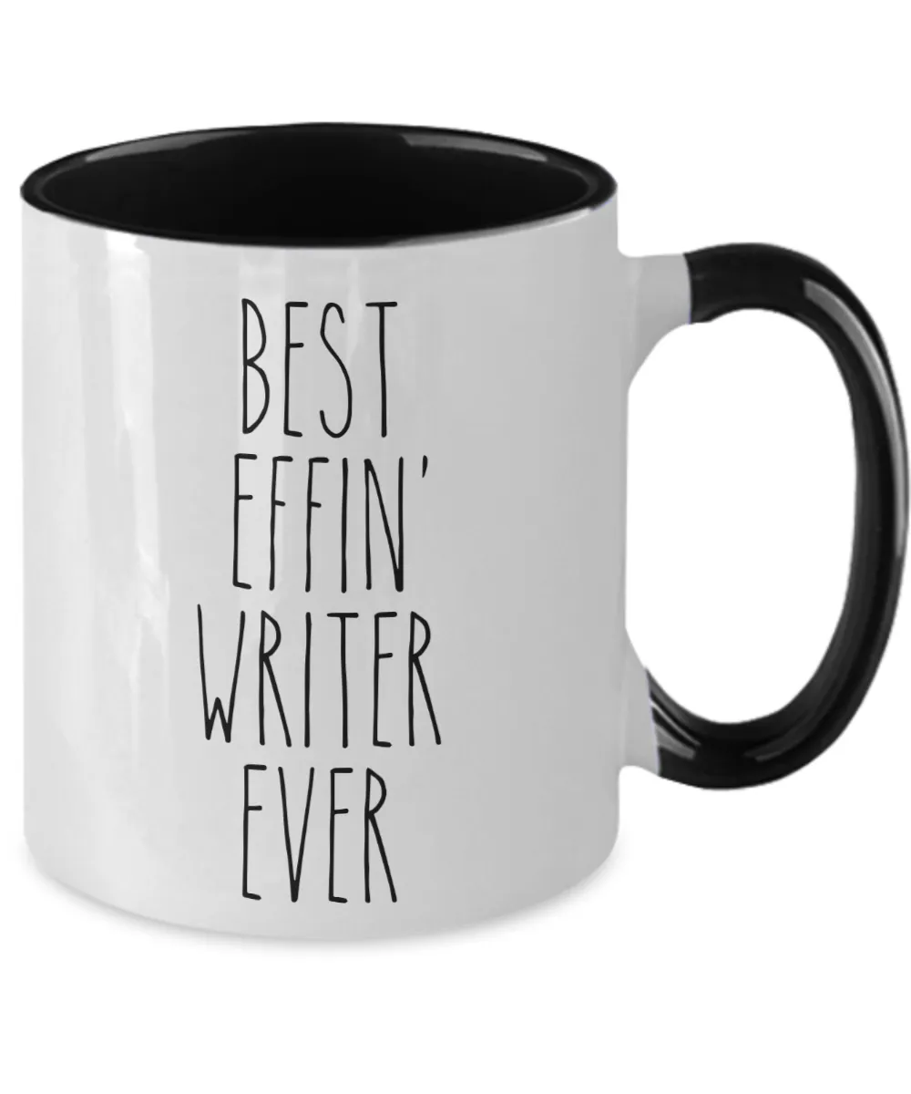 Gift For Writer Best Effin' Writer Ever Mug Two-Tone Coffee Cup Funny Coworker Gifts