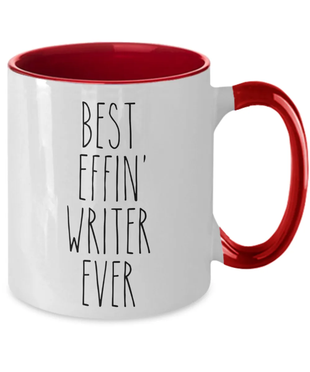 Gift For Writer Best Effin' Writer Ever Mug Two-Tone Coffee Cup Funny Coworker Gifts