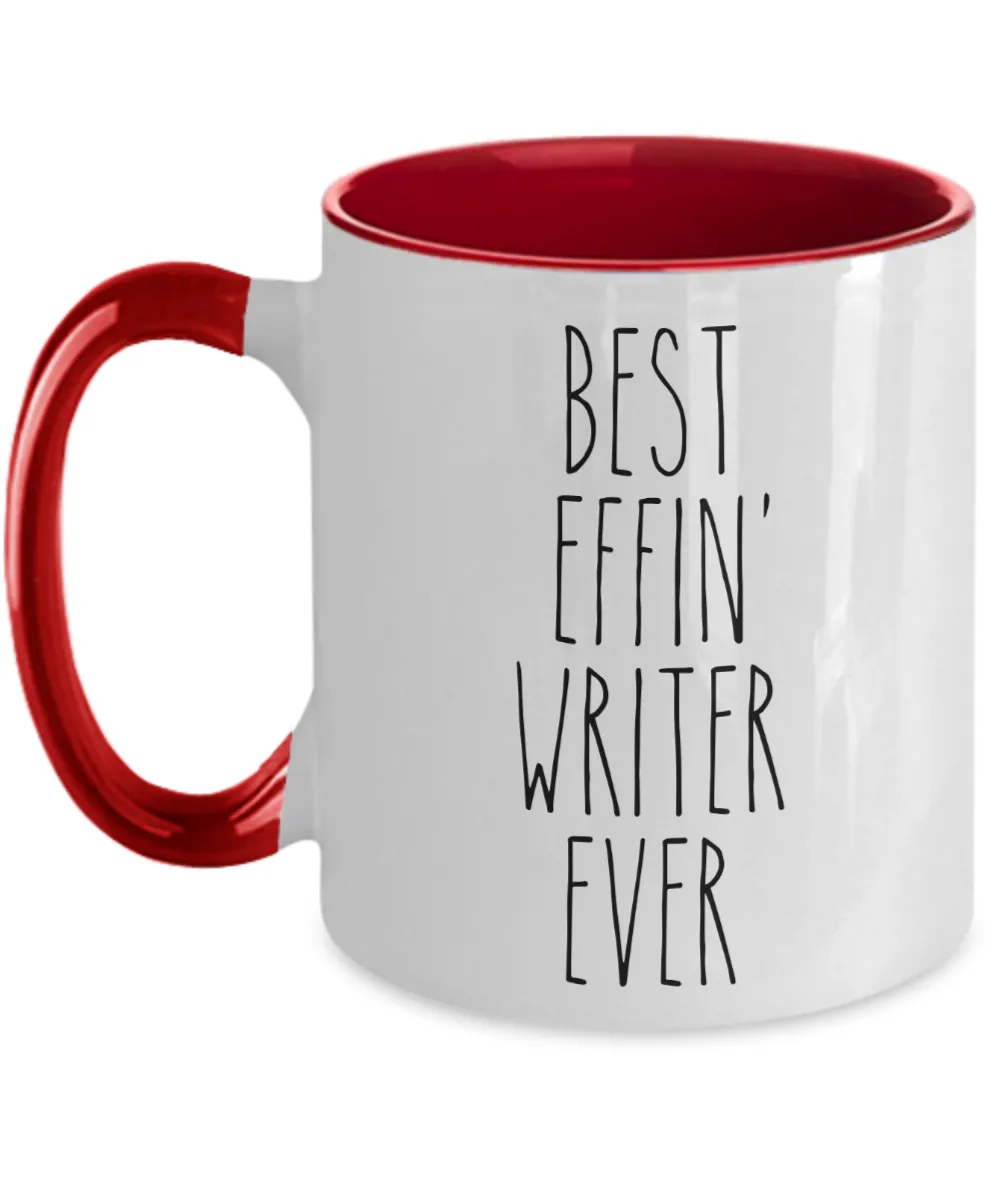 Gift For Writer Best Effin' Writer Ever Mug Two-Tone Coffee Cup Funny Coworker Gifts