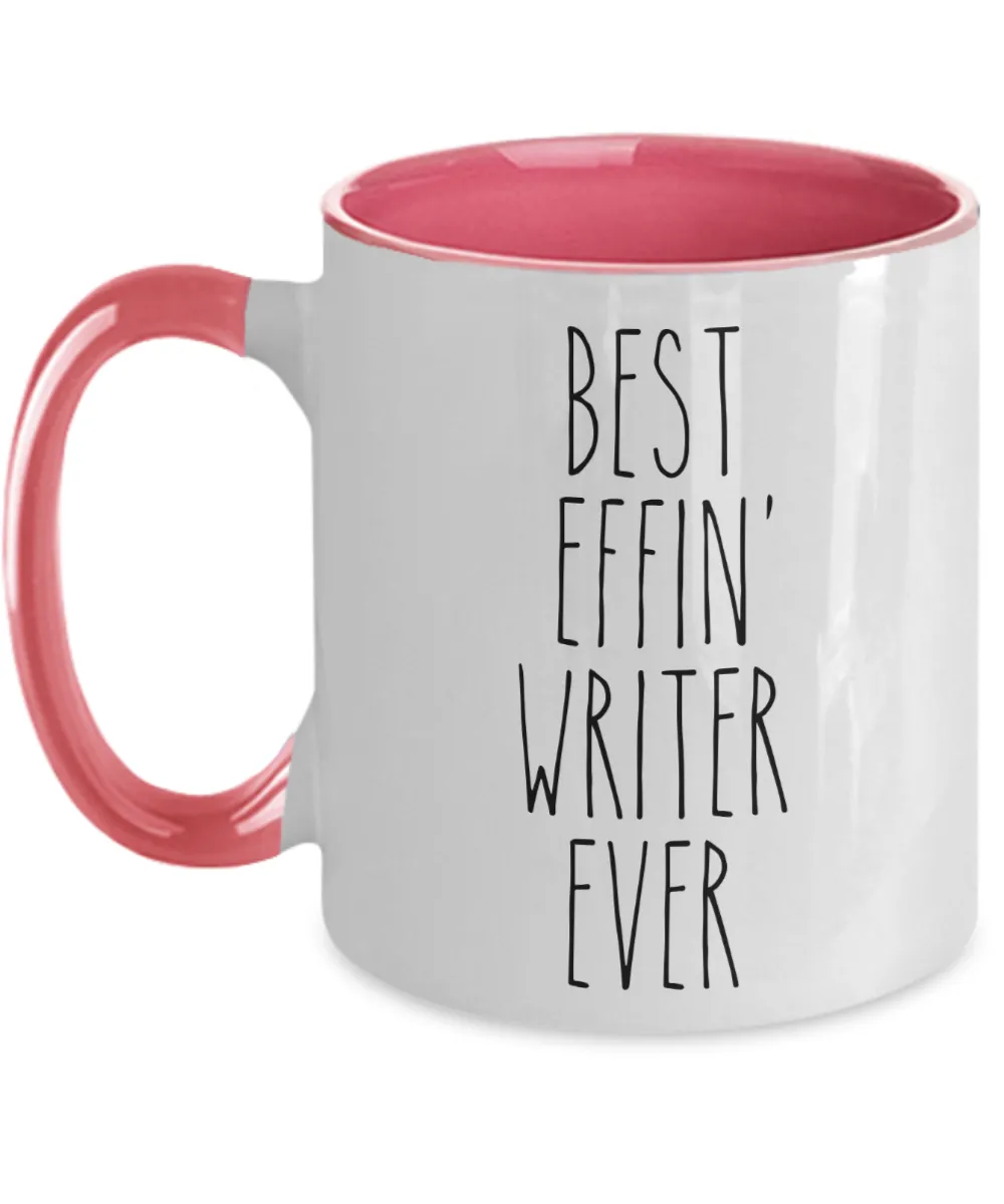 Gift For Writer Best Effin' Writer Ever Mug Two-Tone Coffee Cup Funny Coworker Gifts