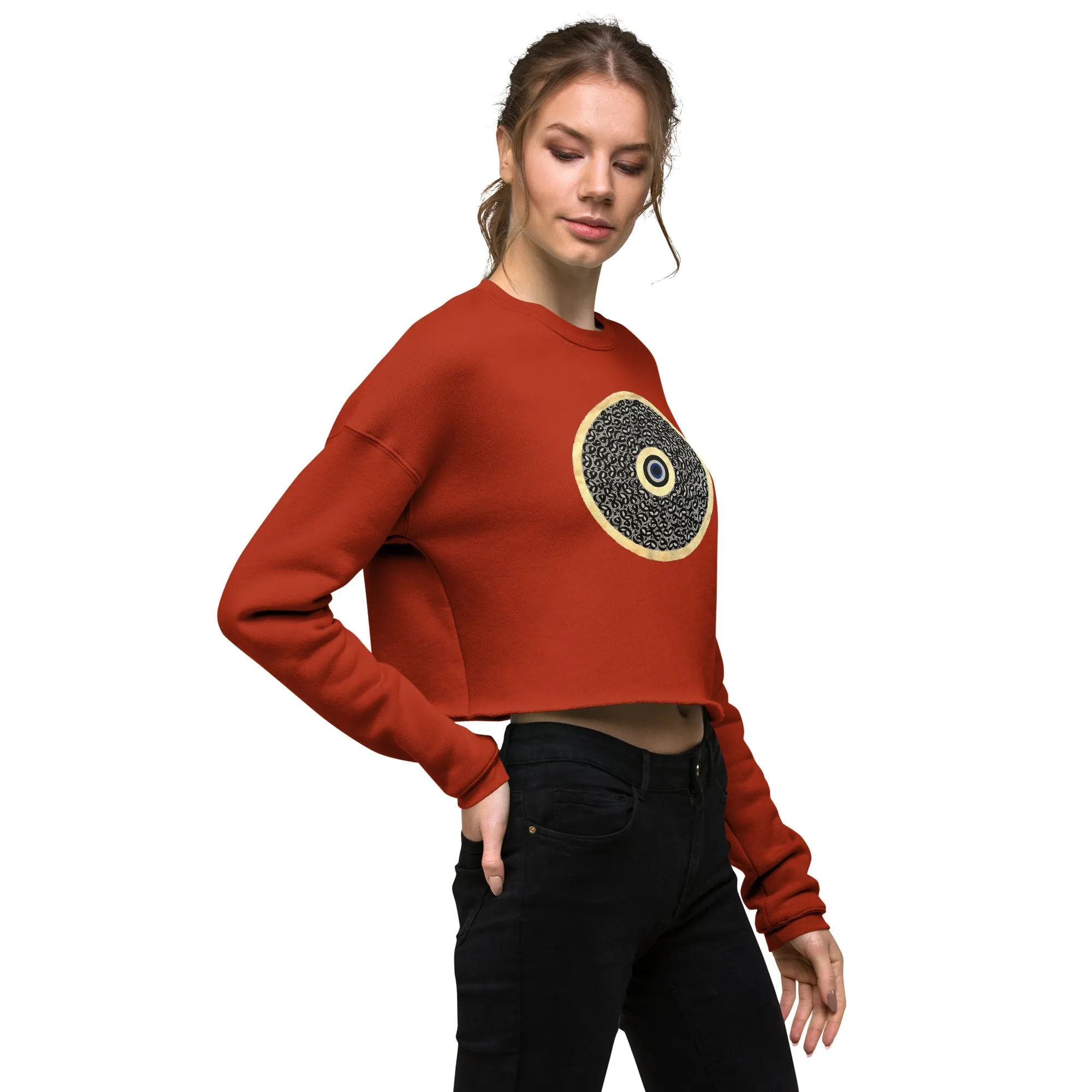 GOLDEN CALLIGRAPHY 2 Women's Crop Sweatshirt
