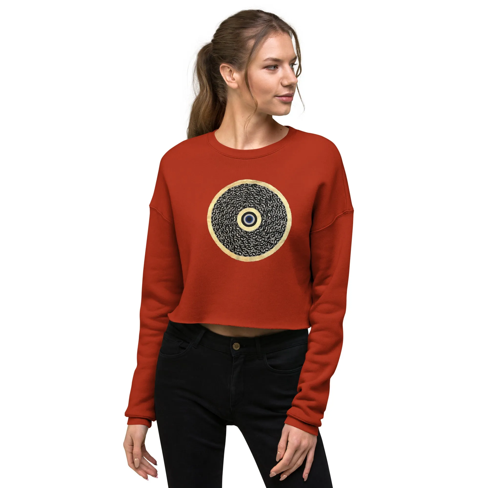 GOLDEN CALLIGRAPHY 2 Women's Crop Sweatshirt