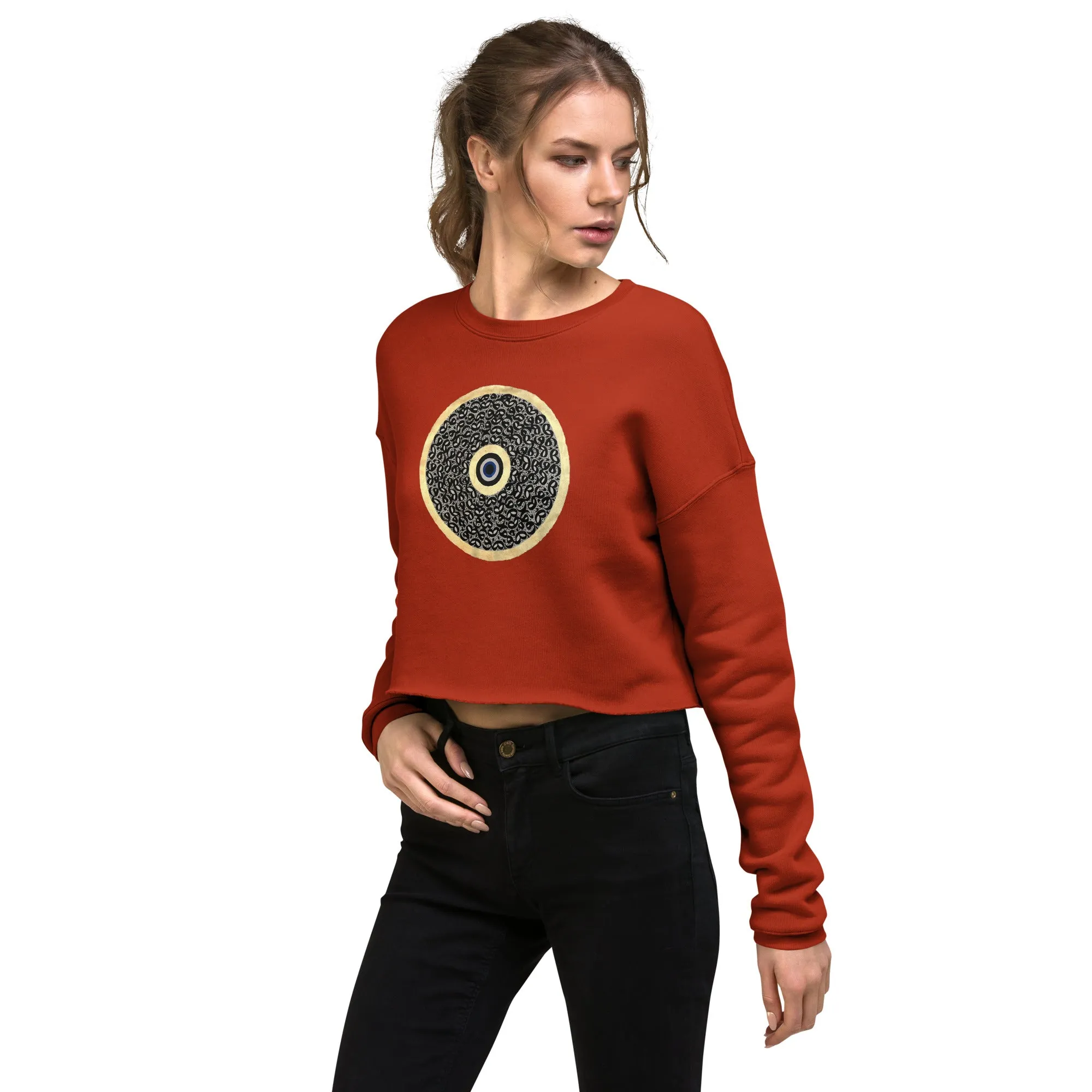 GOLDEN CALLIGRAPHY 2 Women's Crop Sweatshirt