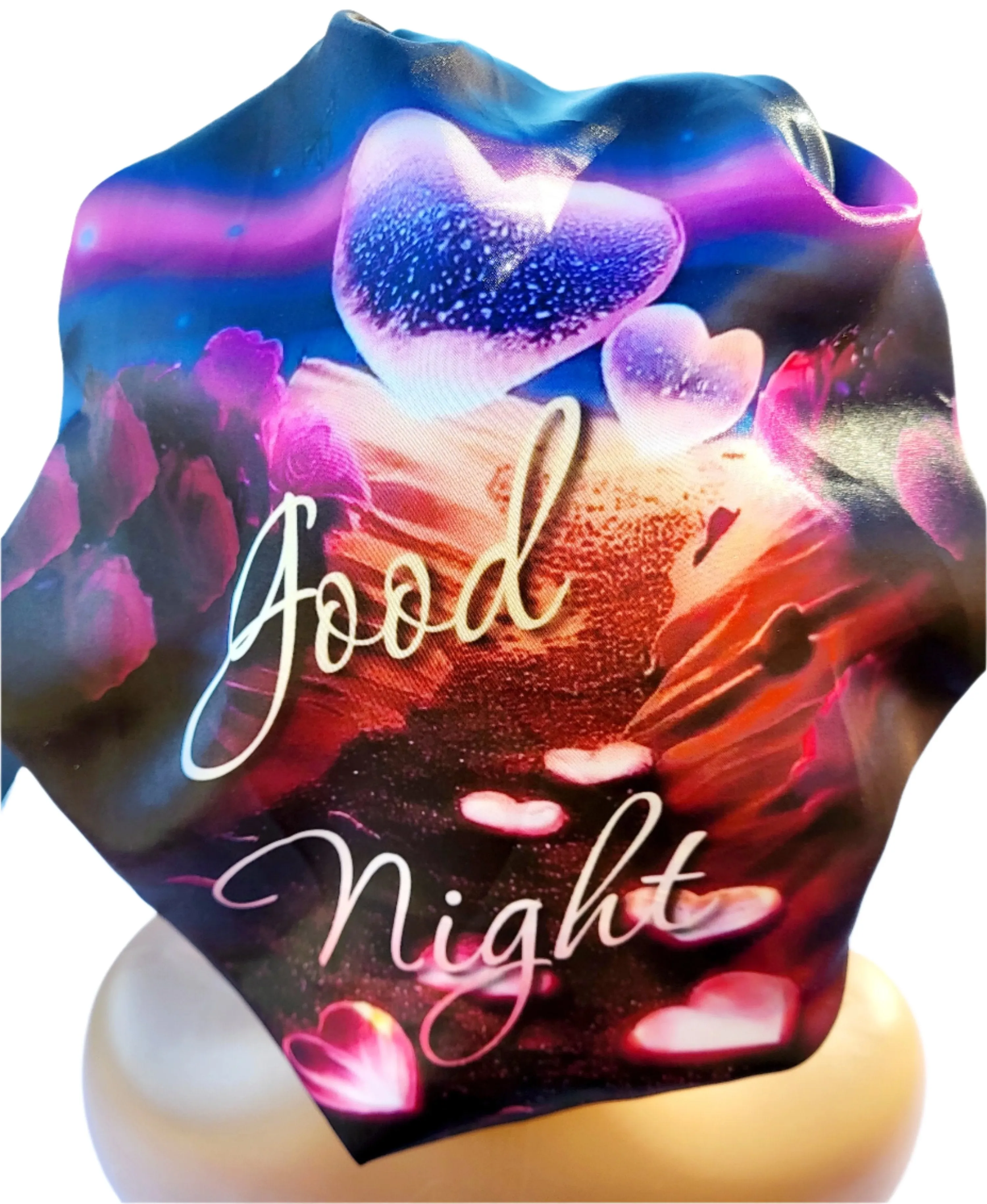 GOODNIGHT Wide Band Single Layer Jumbo Satin Bonnet