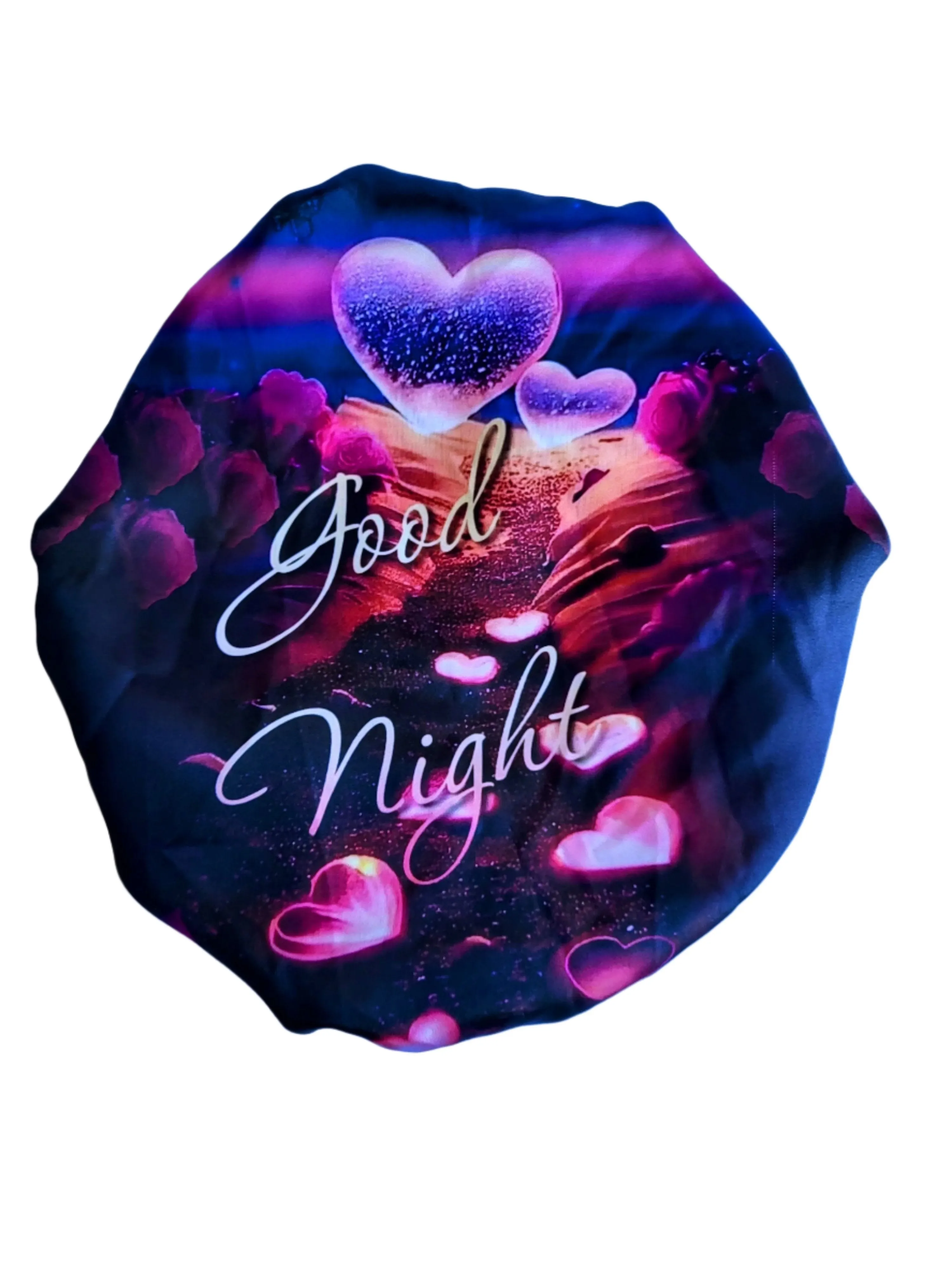 GOODNIGHT Wide Band Single Layer Jumbo Satin Bonnet