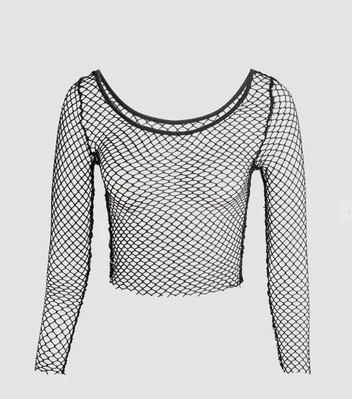 Goth Long Sleeve Top - Fishnet