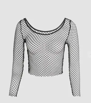 Goth Long Sleeve Top - Fishnet