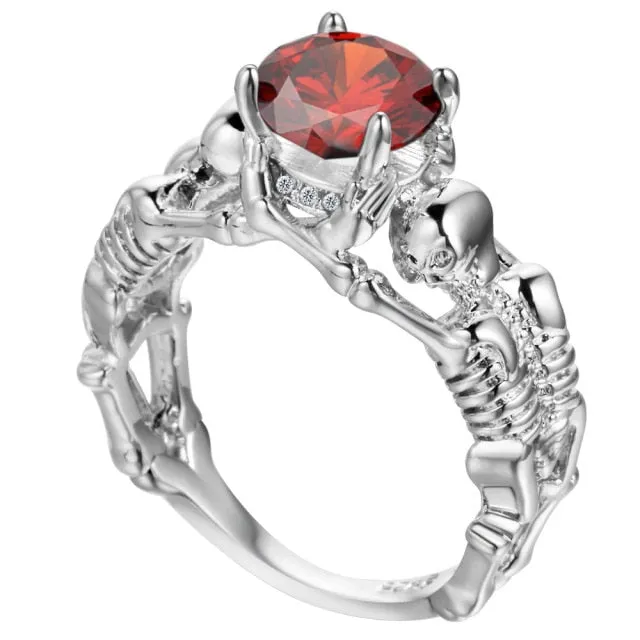 Gothic Feminine Skull Skeleton Ring