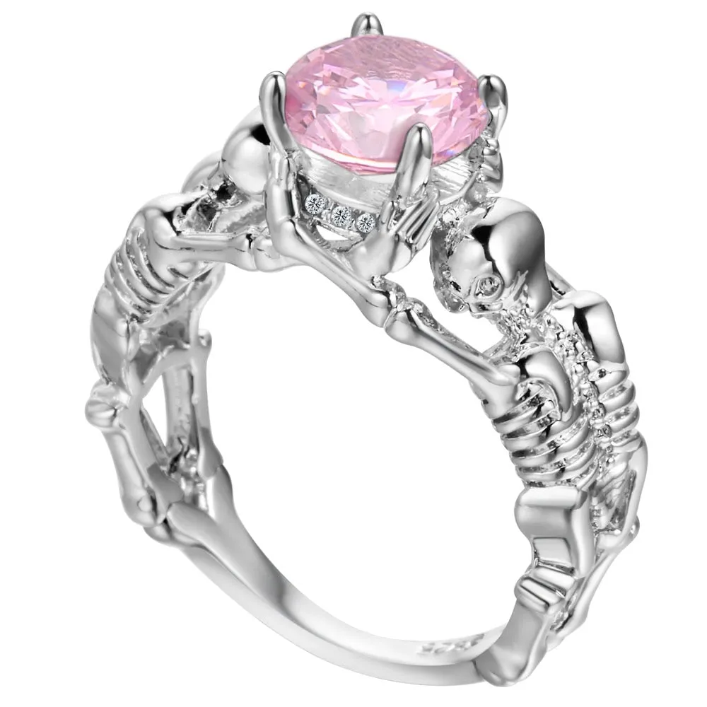 Gothic Feminine Skull Skeleton Ring
