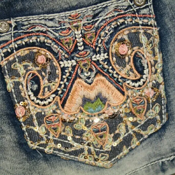 Grace in LA | Peach Embroidery Shorts