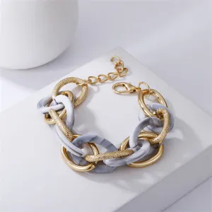 Green Acrylic & 18K Gold-Plated Twisted Chain Link Bracelet