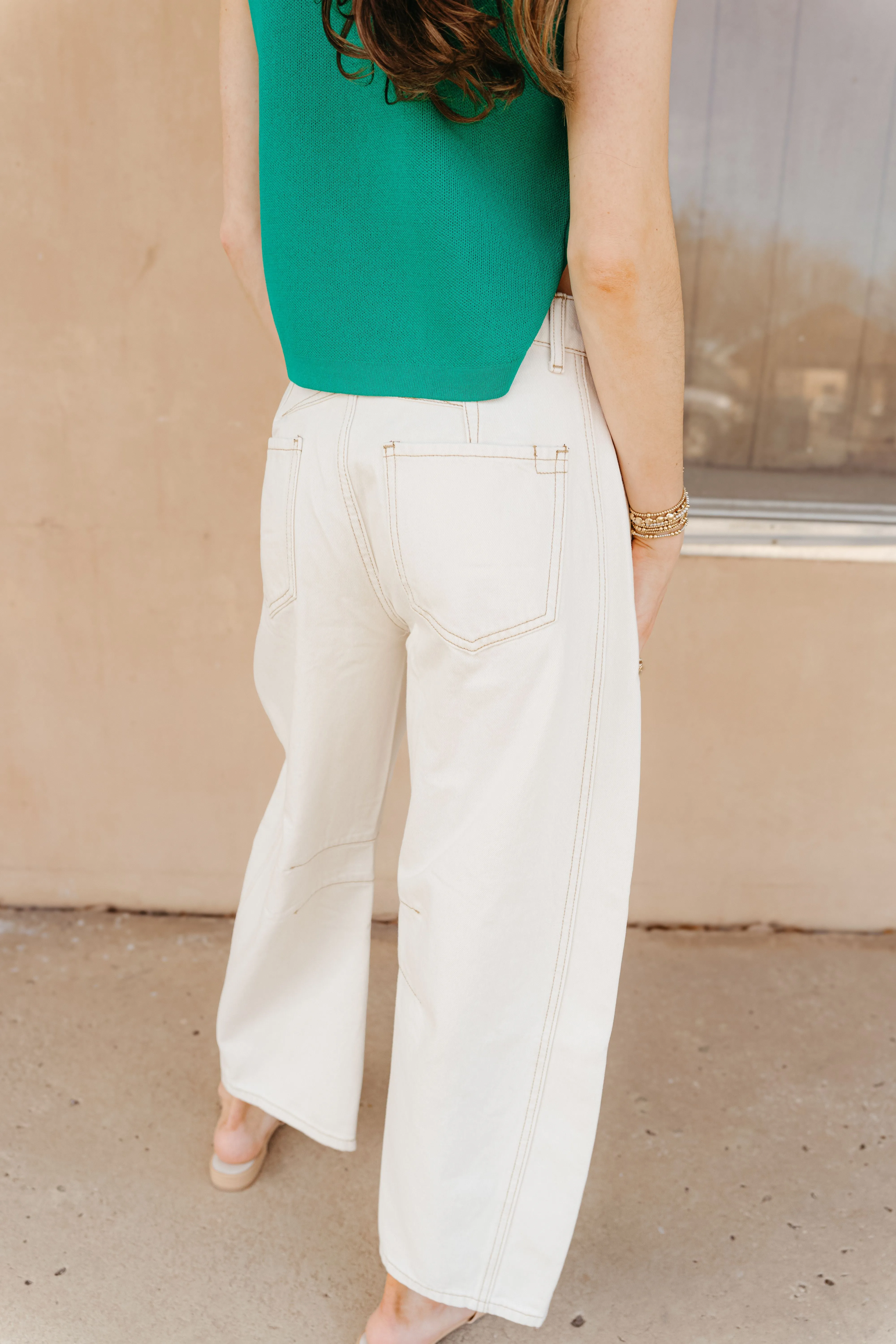 Green Sleeveless Sweater w/ Gold Buttons T25666