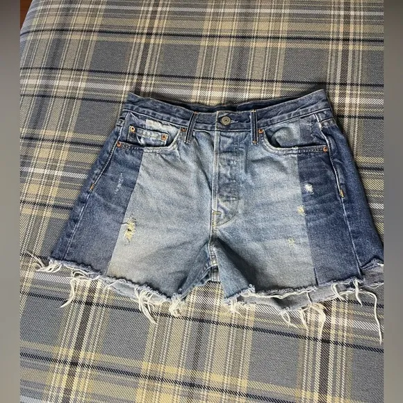 Grlfrnd Karolina Two Tone Distressed Cut off Shorts Thunder Road Rare