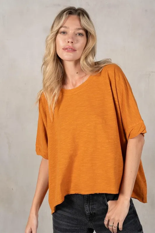 Half Sleeve Boxy Crop Top