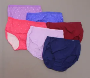 Hanes Premium 6 Pairs Women's Cool & Comfortable Cotton Briefs Panties