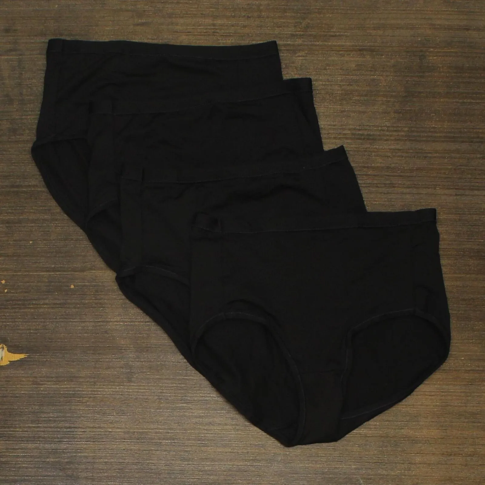 Hanes Premium Women's Cool & Comfortable 4 pk Microfiber Briefs I440AS Black 7