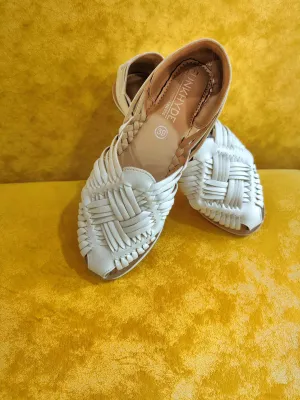 Haora White Huarache Sandals