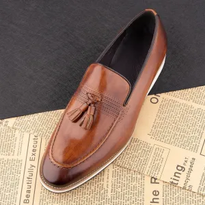 Herren Loafer aus Leder - Business Casual, atmungsaktiv, britischer Stil