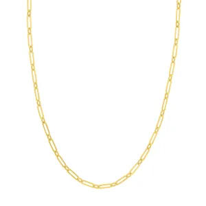 Hollow 1 1 Paperclip Chain with Lobster Lock