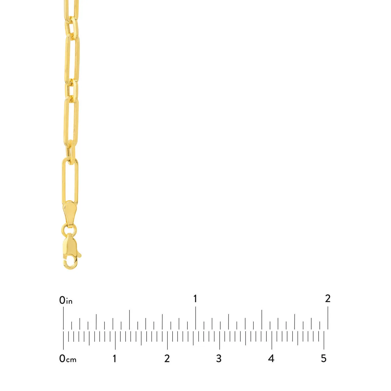 Hollow 1 1 Paperclip Chain with Lobster Lock