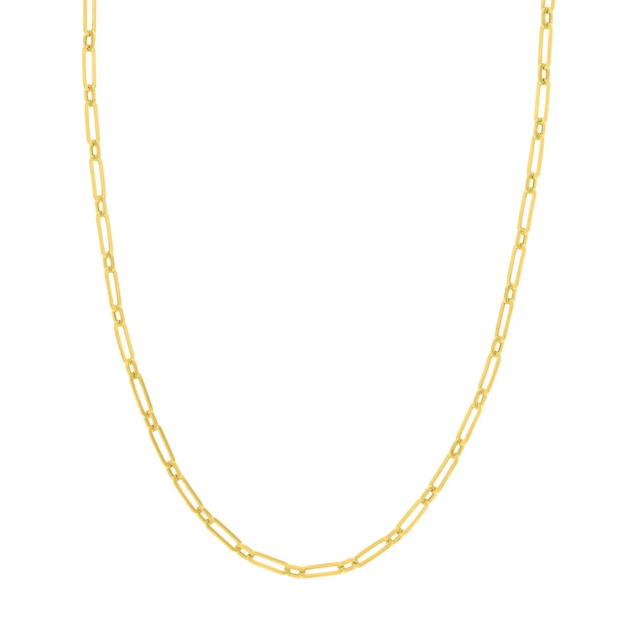 Hollow 1 1 Paperclip Chain with Lobster Lock