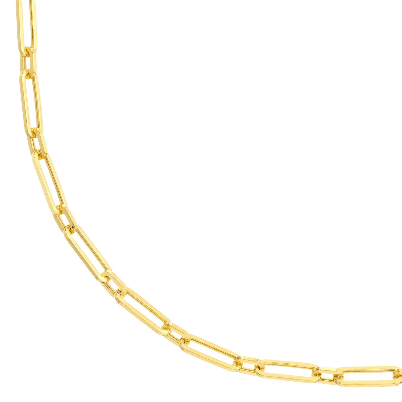 Hollow 1 1 Paperclip Chain with Lobster Lock