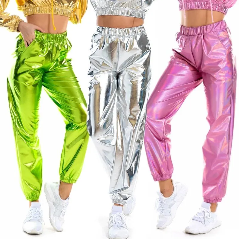 Holographic Women's Festival Rave Pants