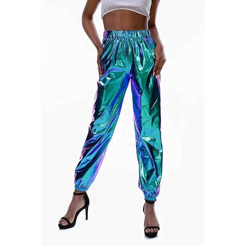 Holographic Women's Festival Rave Pants