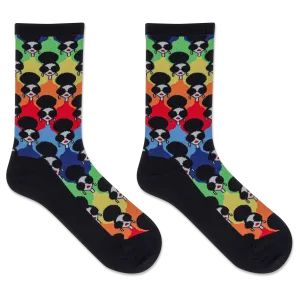 HOTSOX Women's alice   olivia Sassy Stace Face Multi-Color Crew Socks