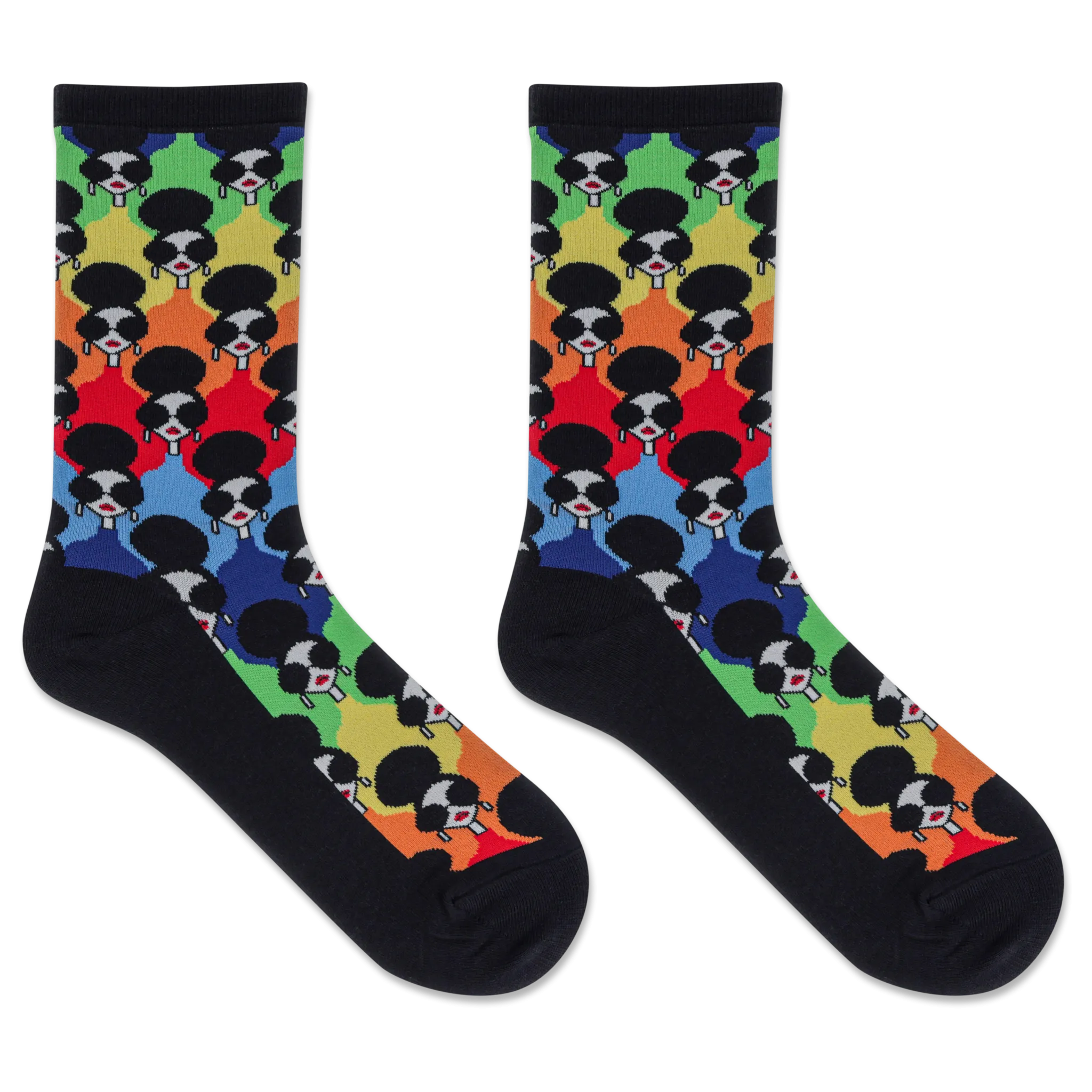 HOTSOX Women's alice   olivia Sassy Stace Face Multi-Color Crew Socks