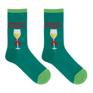 HOTSOX Women's Dreaming Of A Wine Xmas Crew Socks