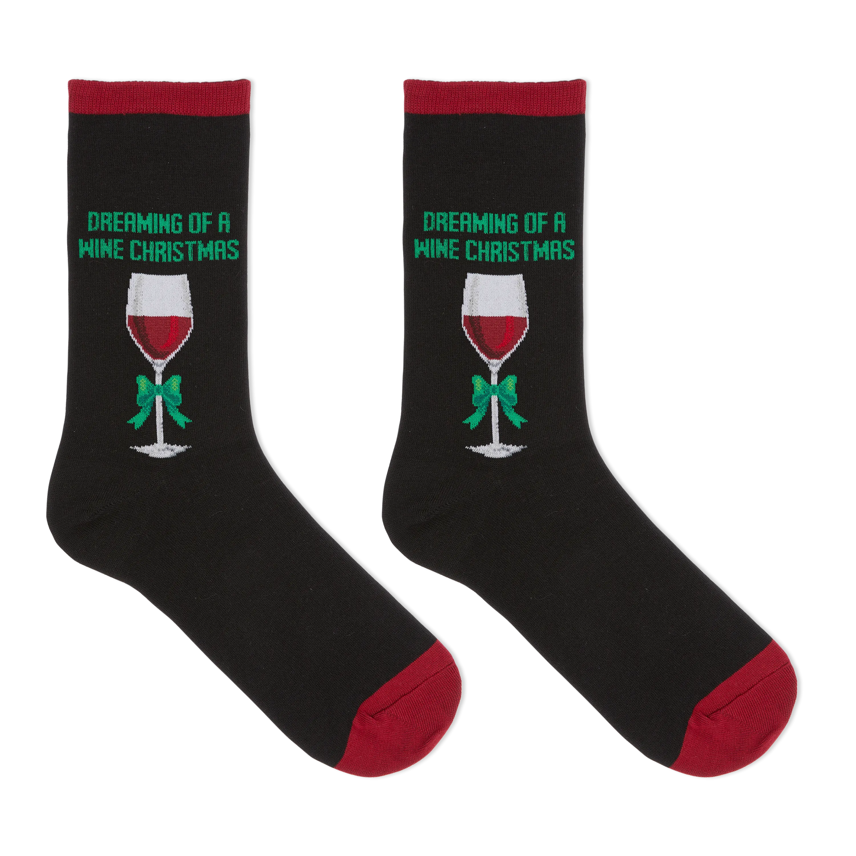 HOTSOX Women's Dreaming Of A Wine Xmas Crew Socks