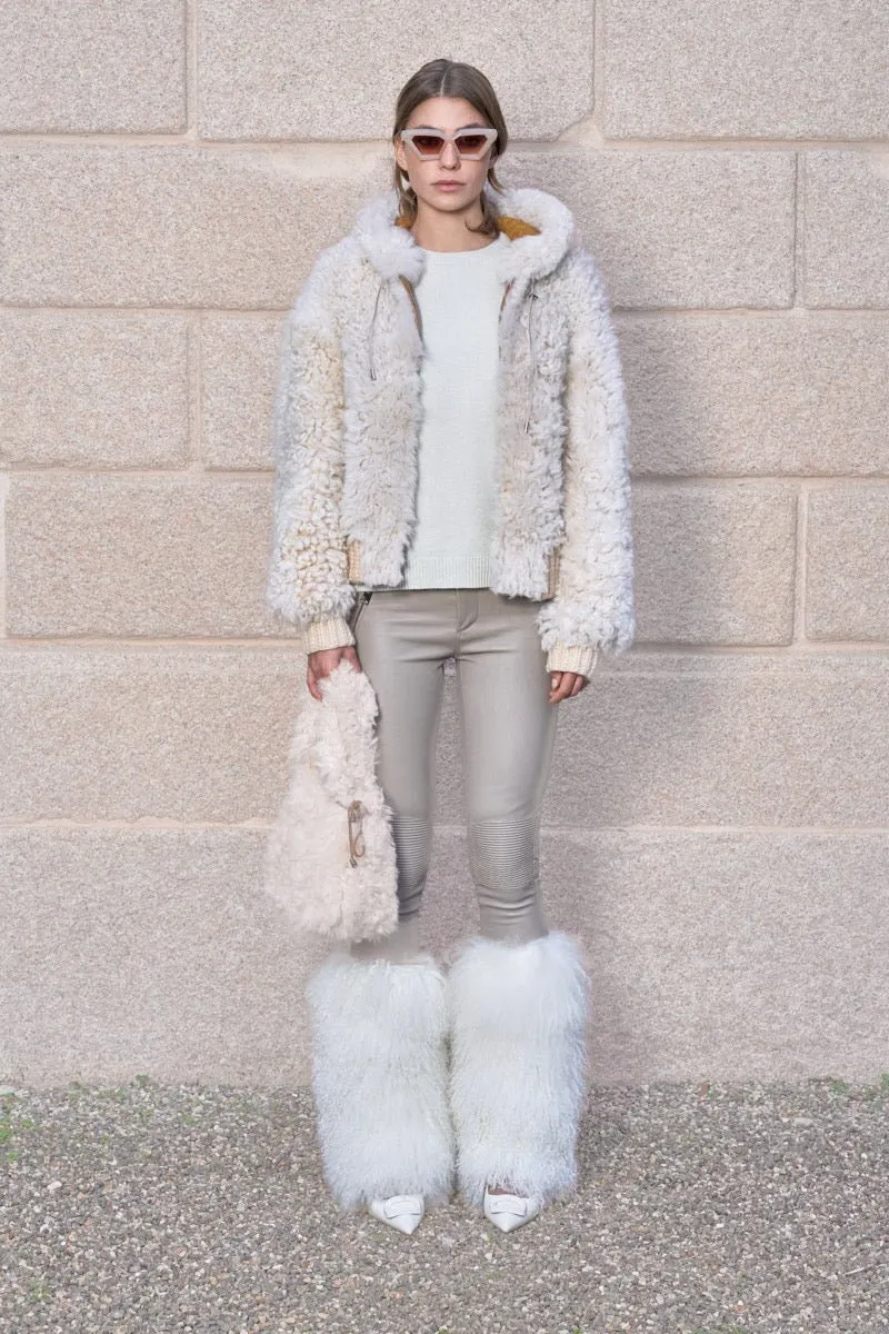 Ileana Women’s Shearling Bag - Ivory