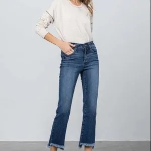 Insane Gene High Stretch Frayed Hem Crop Jeans size 7