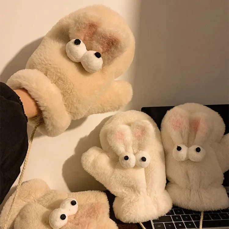 INSTOCK-Women's winter warm cartoon mittens