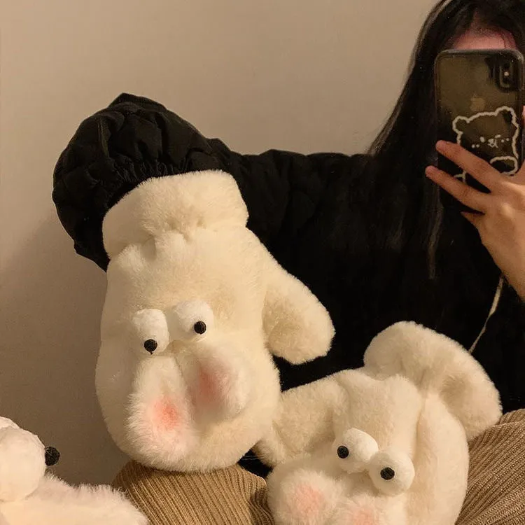 INSTOCK-Women's winter warm cartoon mittens