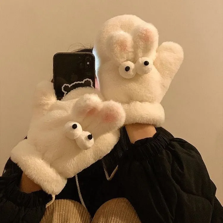INSTOCK-Women's winter warm cartoon mittens