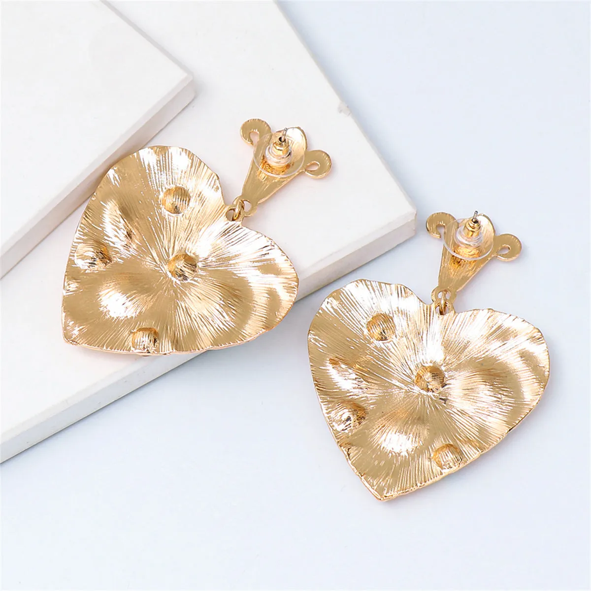 Iridescent Cubic Zirconia & Crystal 18K Gold-Plated Heart Drop Earring