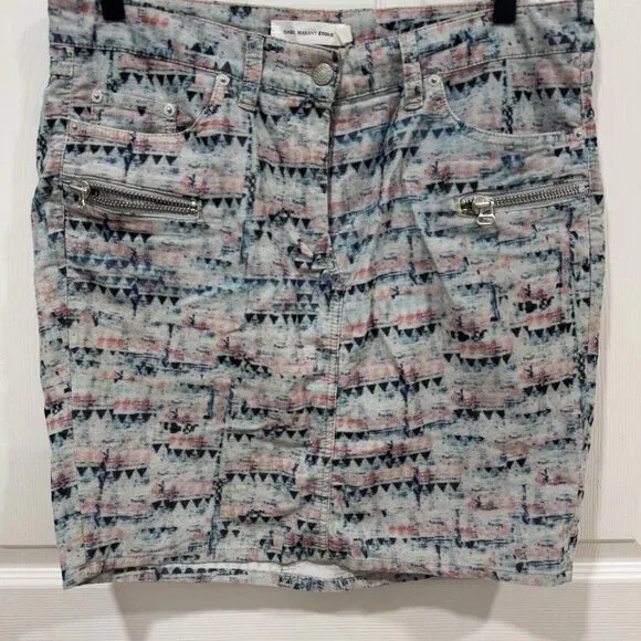 Isabel Marant Etoile Isir Graphic Print Skirt Multicolor Size 42