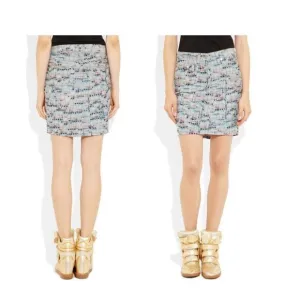 Isabel Marant Etoile Isir Graphic Print Skirt Multicolor Size 42