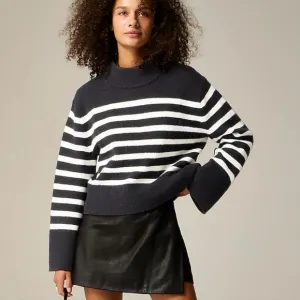 J. Crew Chunky crewneck sweater in Supersoft yarn Black &amp; White striped XS