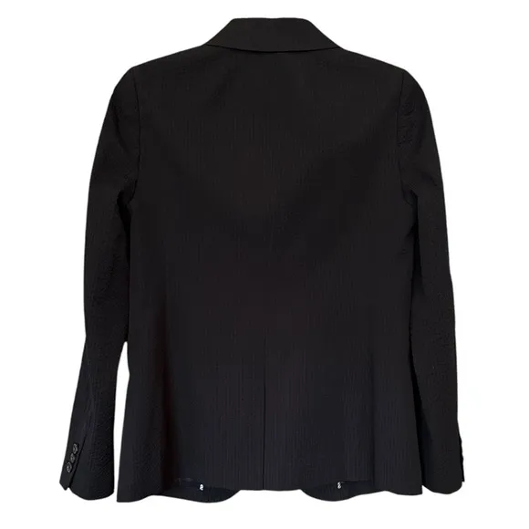 J. Crew Parke Eniko Black  Seersucker Cotton 1 Button Blazer Women's Size 10