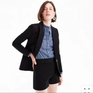 J. Crew Parke Eniko Black  Seersucker Cotton 1 Button Blazer Women's Size 10