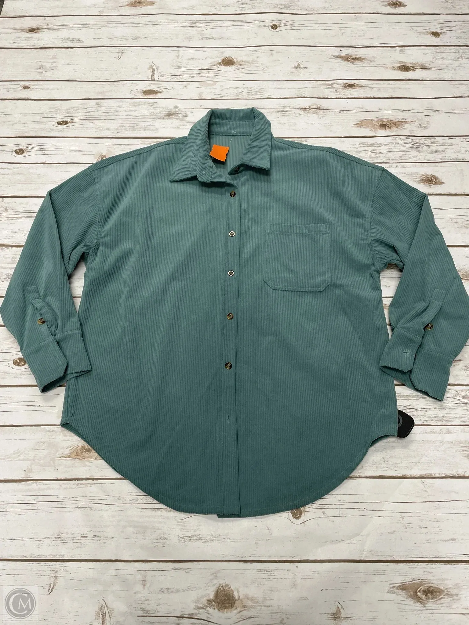 Jacket Shirt By Cmf In Green, Size: L