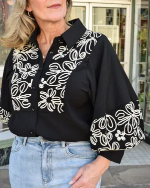JILLIAN EMBROIDERED TOP